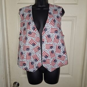 American Flag print vest